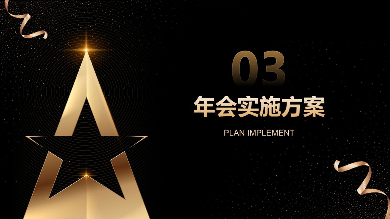 黑色黑金风2025企业年会策划方案PPT模板