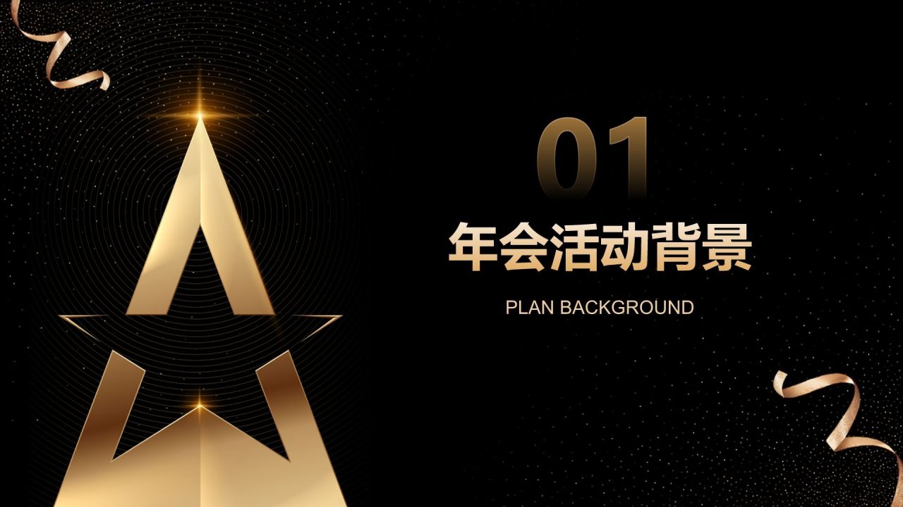 黑色黑金风2025企业年会策划方案PPT模板