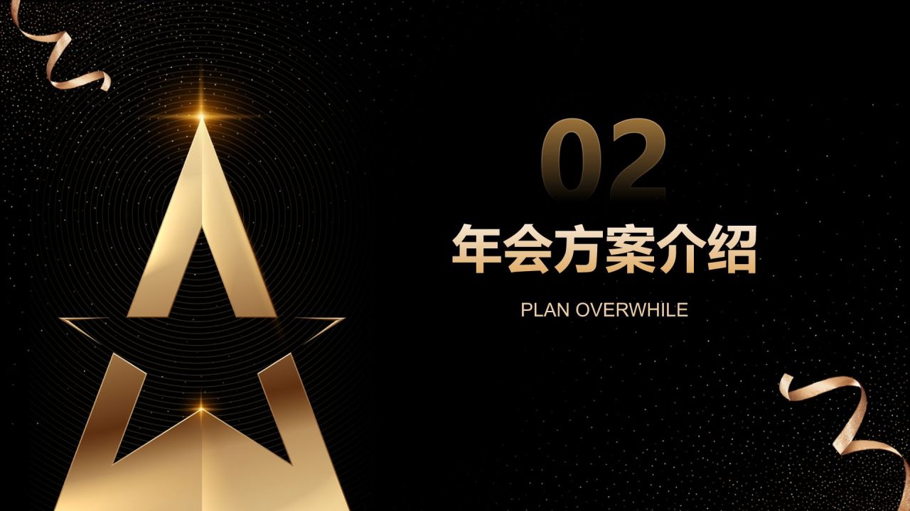 黑色黑金风2025企业年会策划方案PPT模板