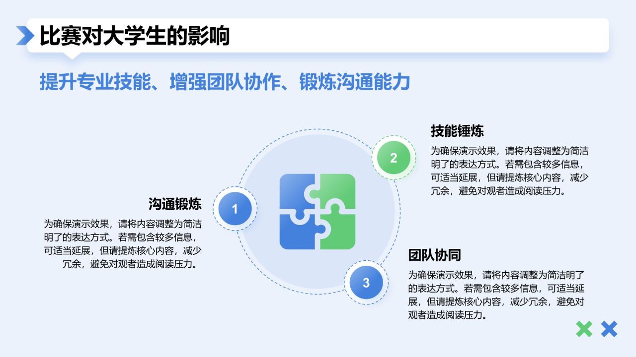 蓝色扁平风比赛经验分享报告PPT模板