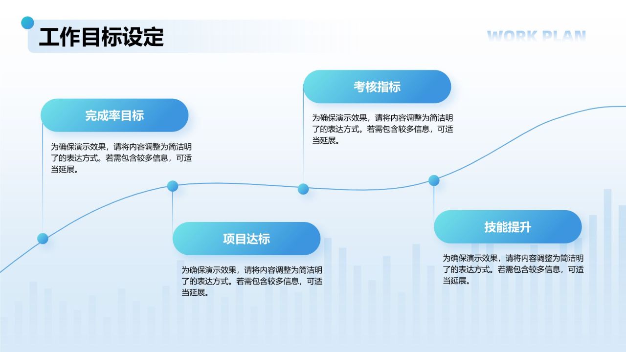 蓝色商务风下半年工作计划PPT模板