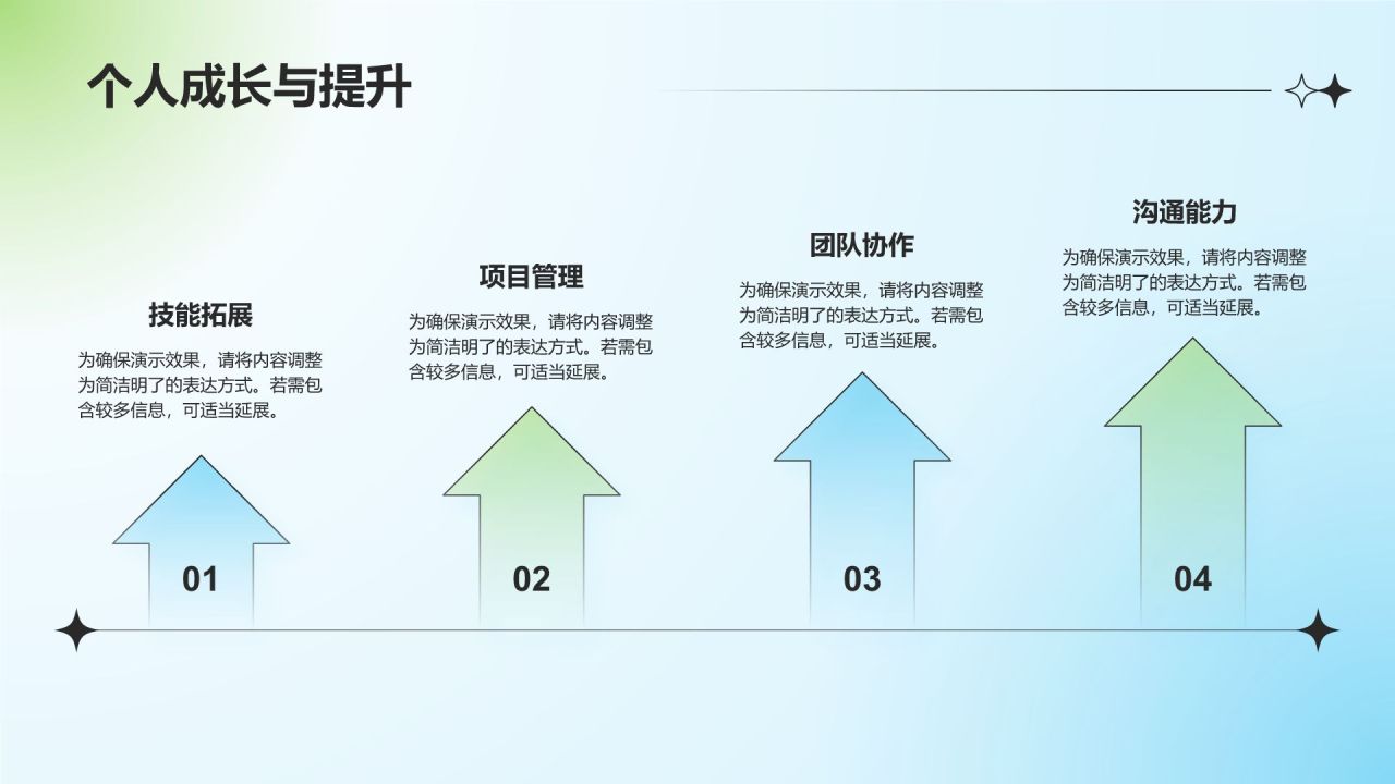 蓝色渐变风下半年工作计划与调整方案PPT模板