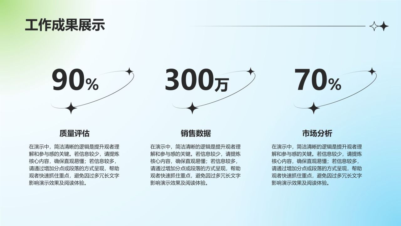 蓝色渐变风下半年工作计划与调整方案PPT模板