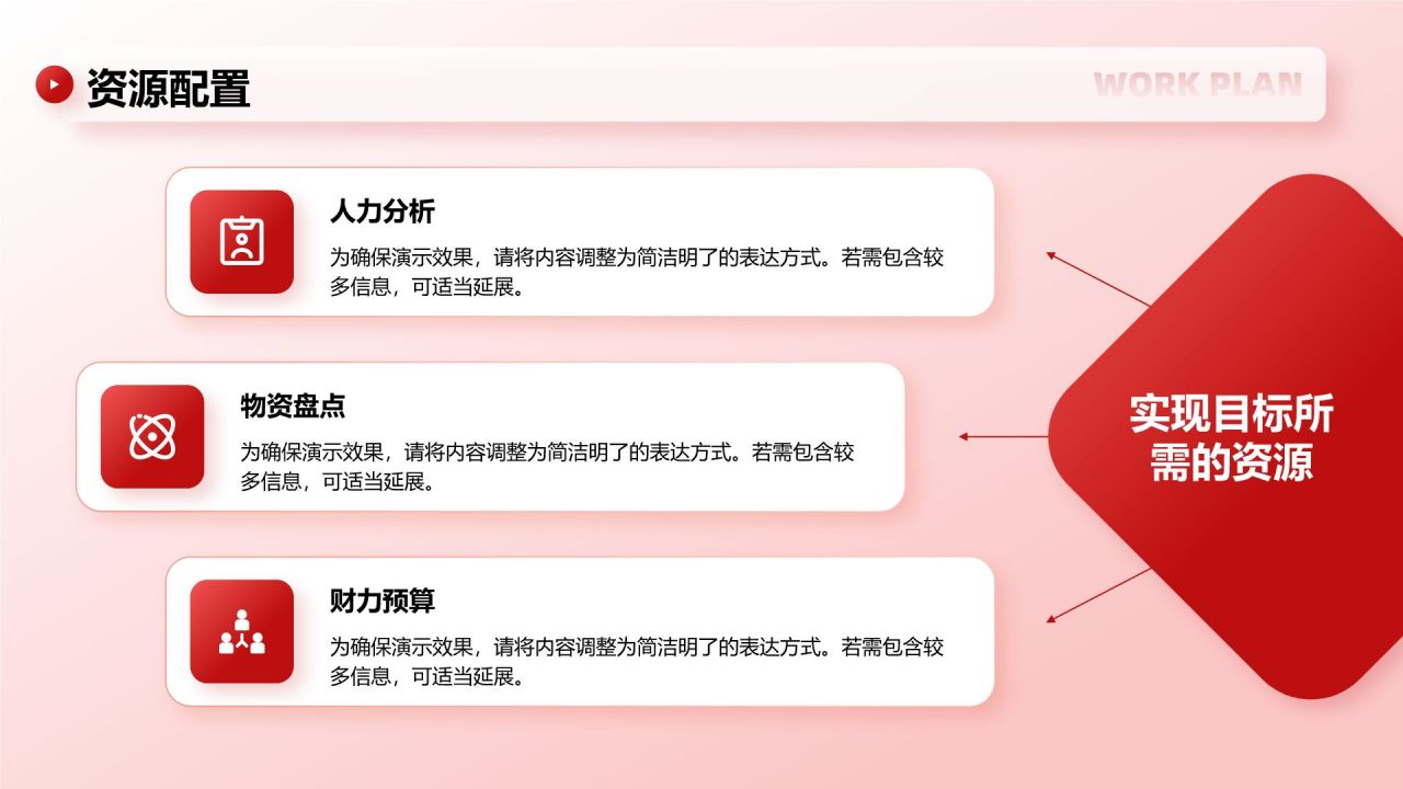 红色简约风下一步工作计划PPT模板