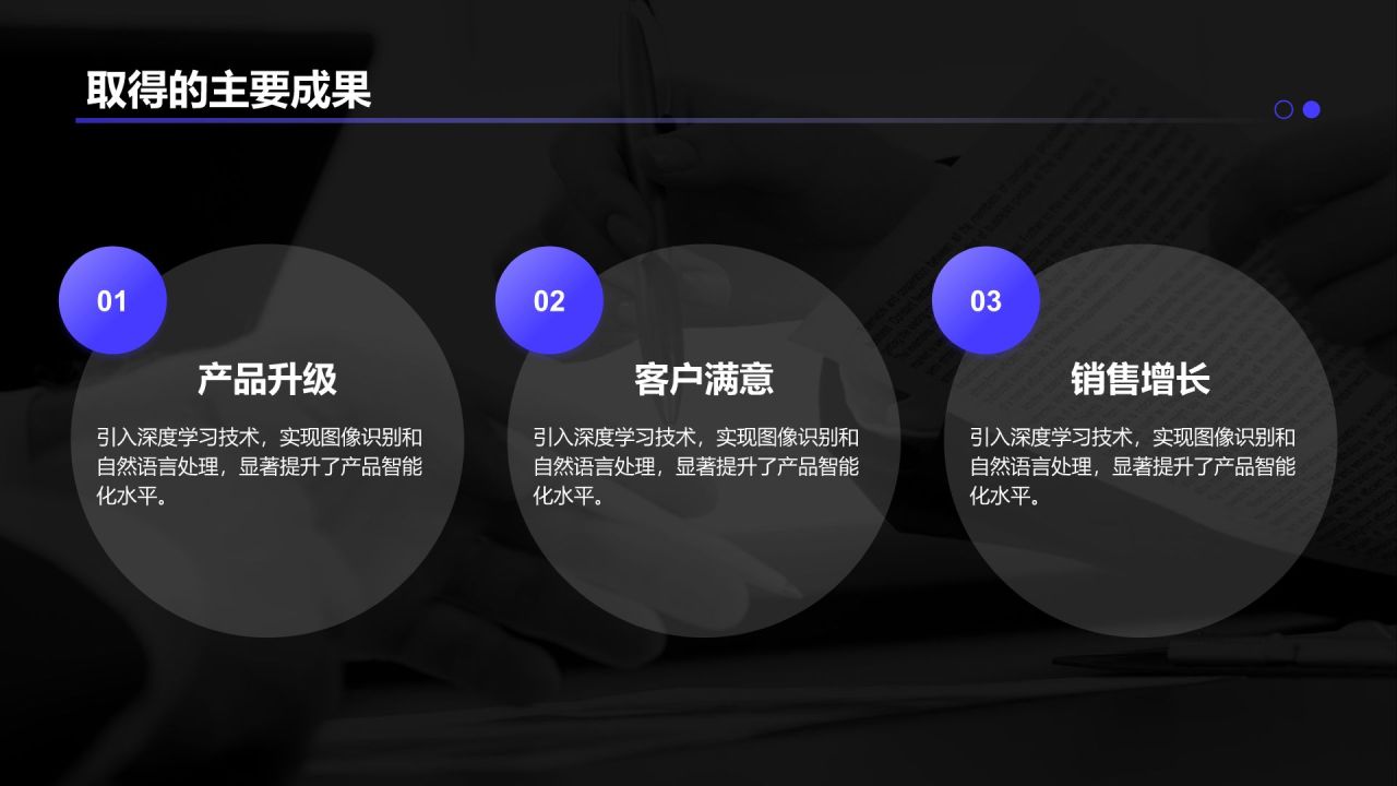 蓝色简约风季度工作亮点总结PPT模板