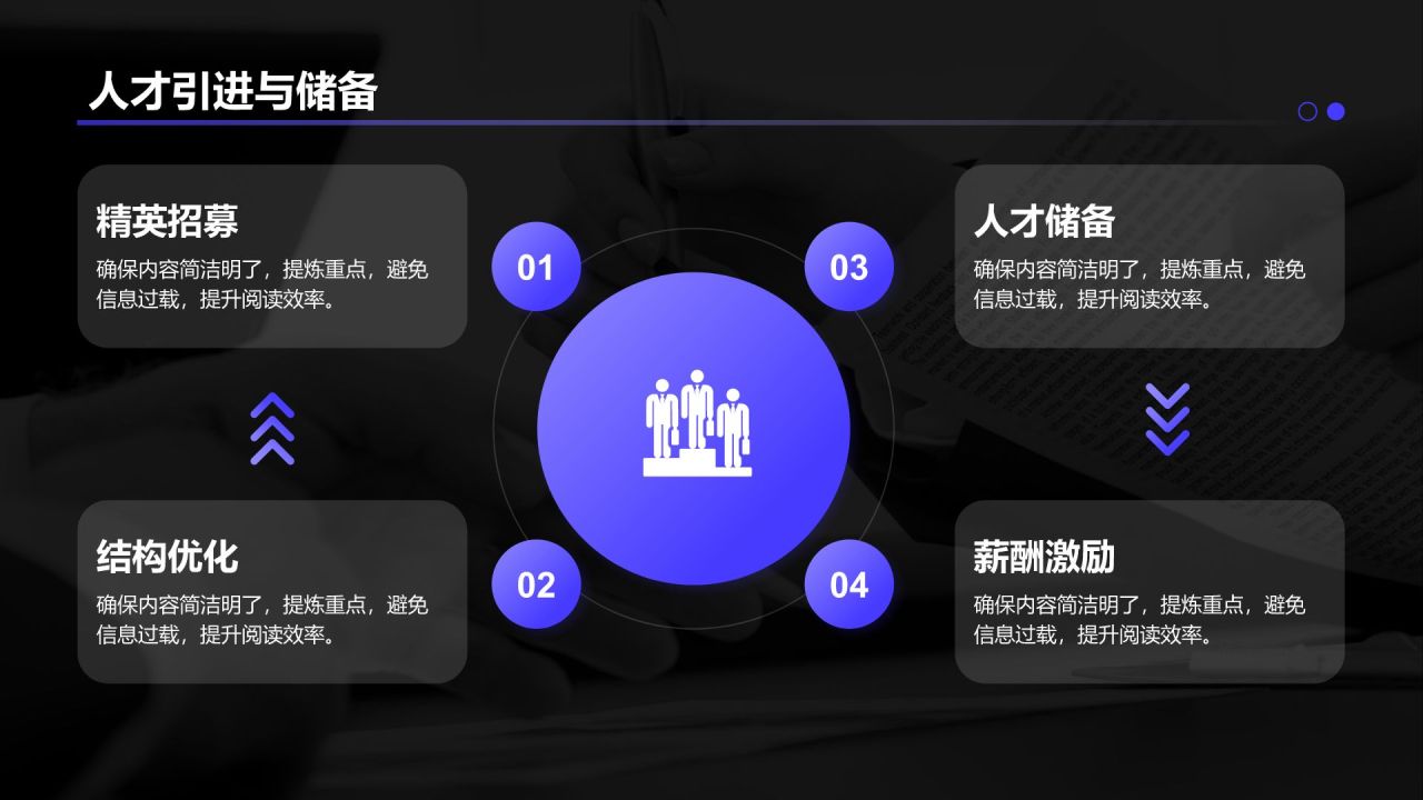 蓝色简约风季度工作亮点总结PPT模板