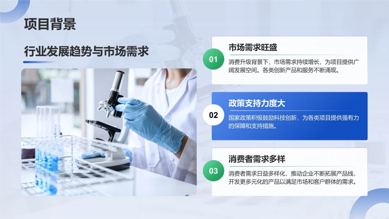 蓝色商务风科研项目汇报PPT模板