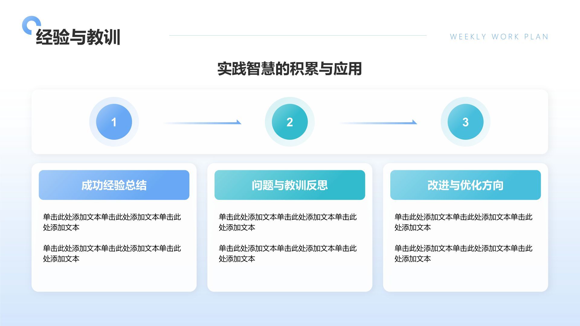 蓝色商务风周工作计划PPT模板