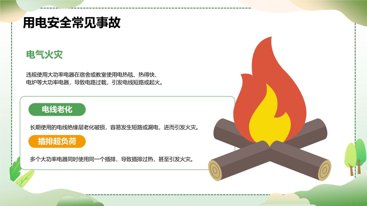 绿色插画风大学生校园主题班会PPT模板