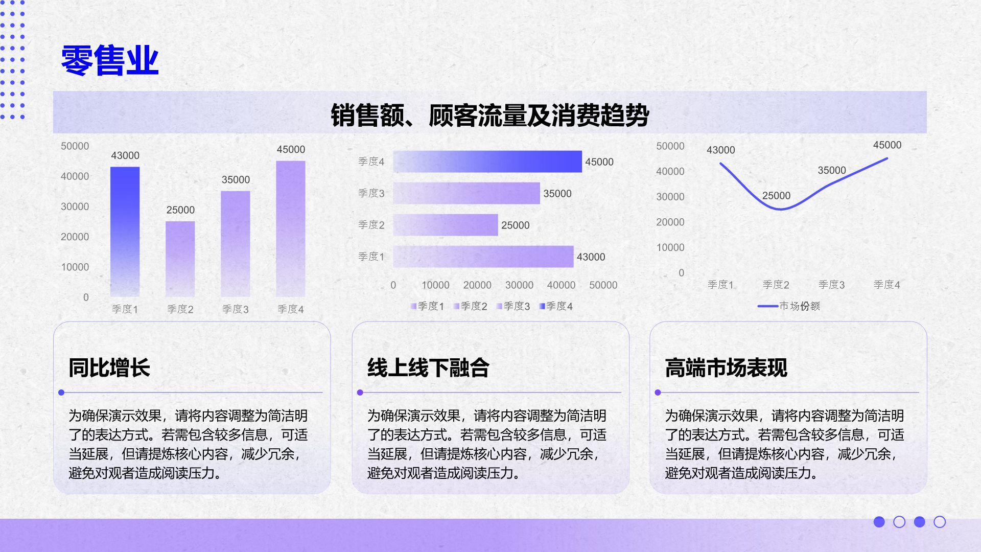 紫色简约风季度总结PPT模板