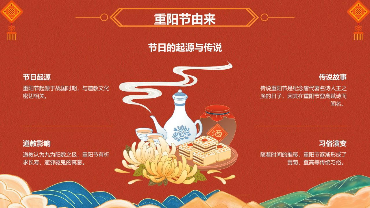 红色国潮风中国传统节日文化介绍PPT模板