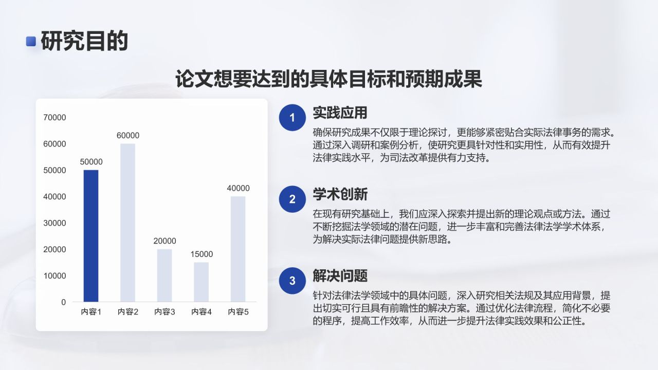 蓝色简约风法律法学专业毕业论文开题答辩PPT模板
