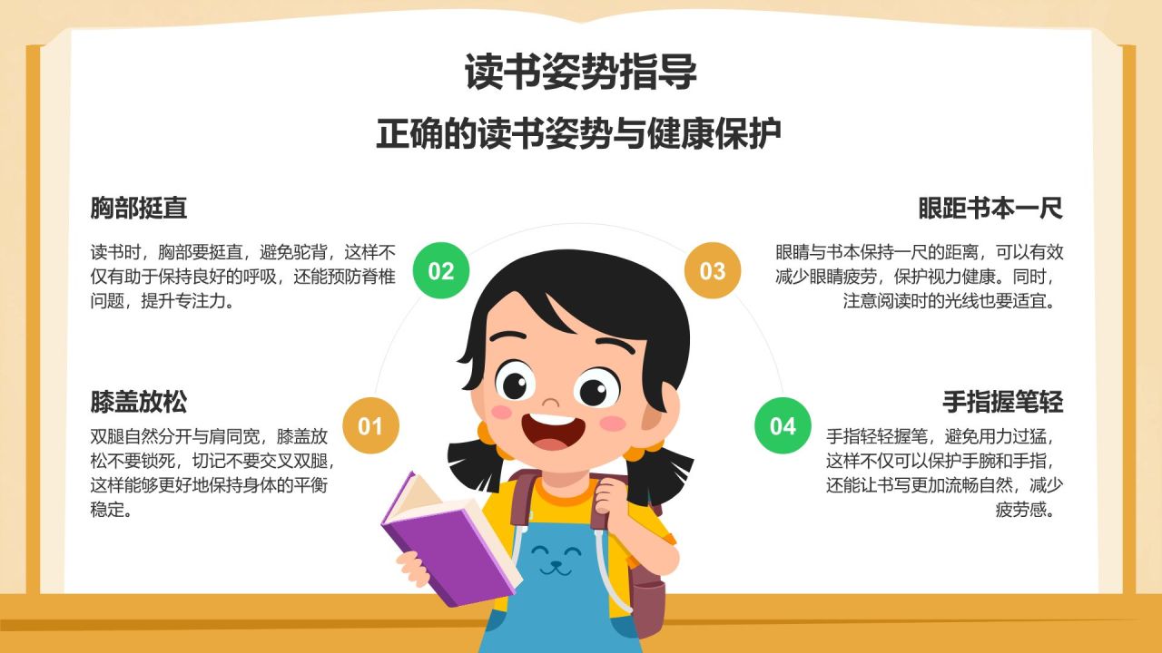橙色插画风小学生行为习惯养成班会PPT模板