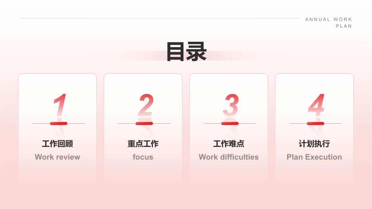 红色商务风年度工作计划PPT模板