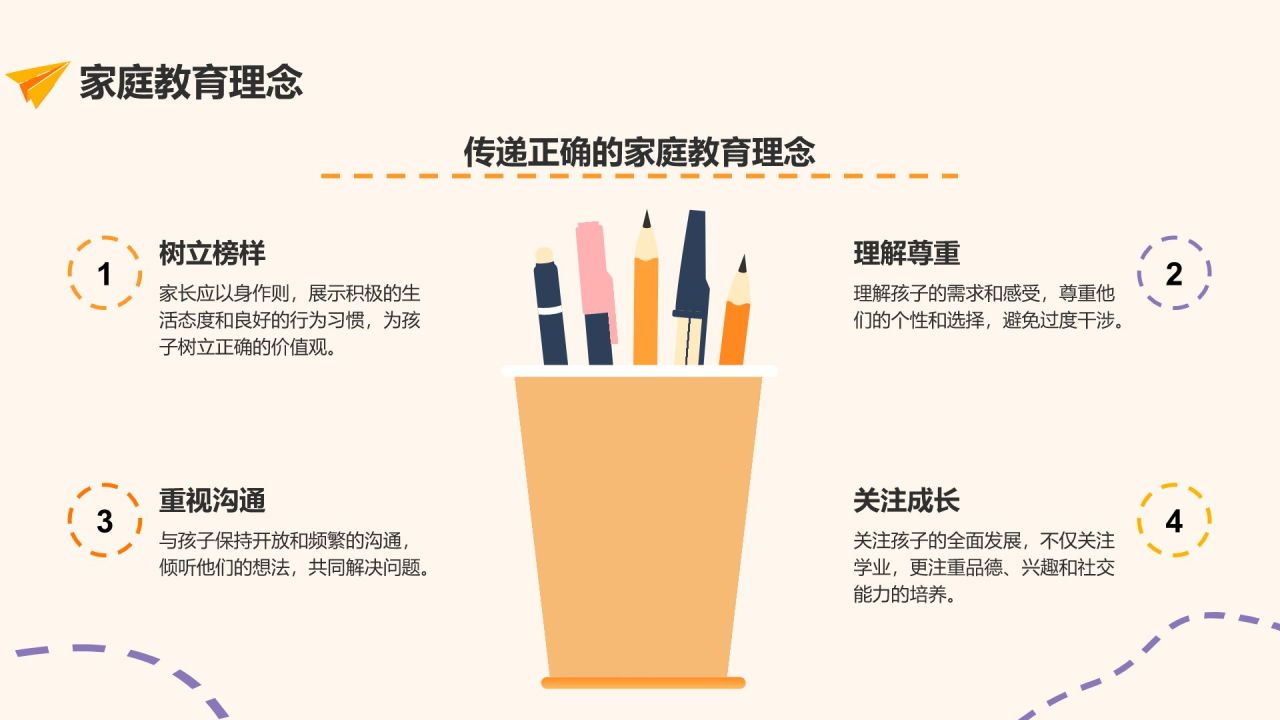 黄色插画风高中家长会PPT模板