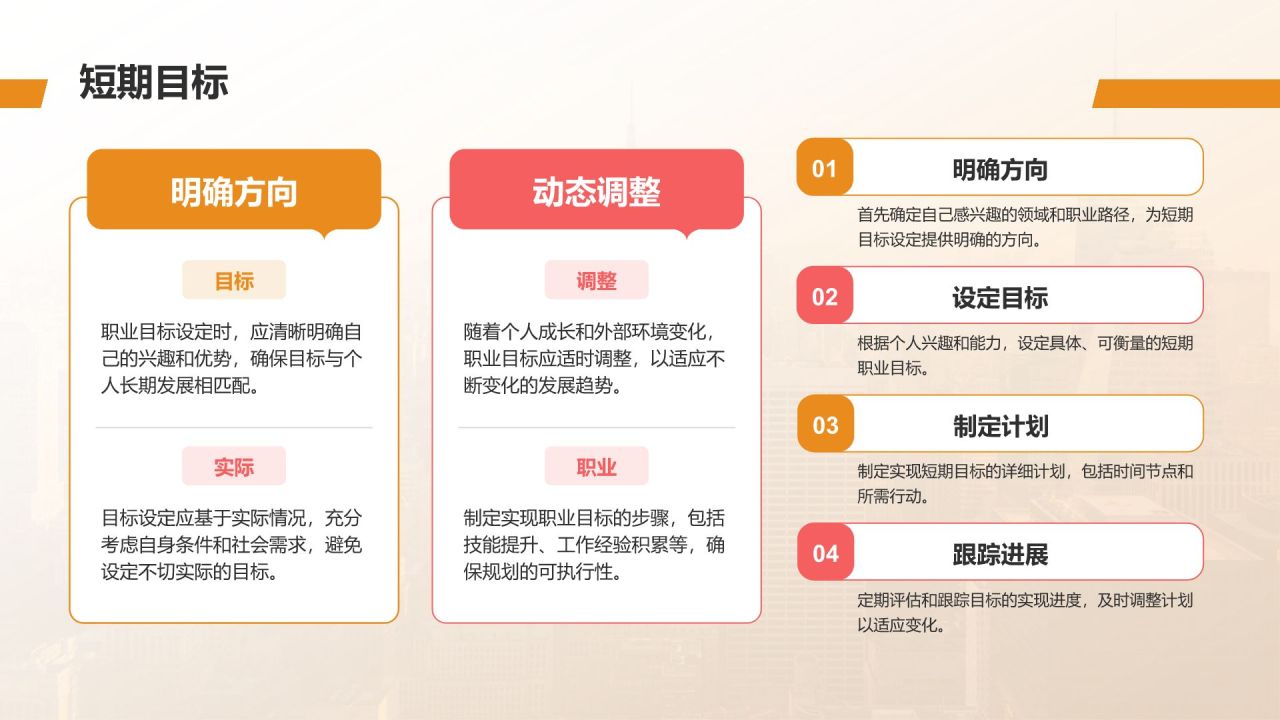 橙色摄影风个人职业生涯规划PPT模板