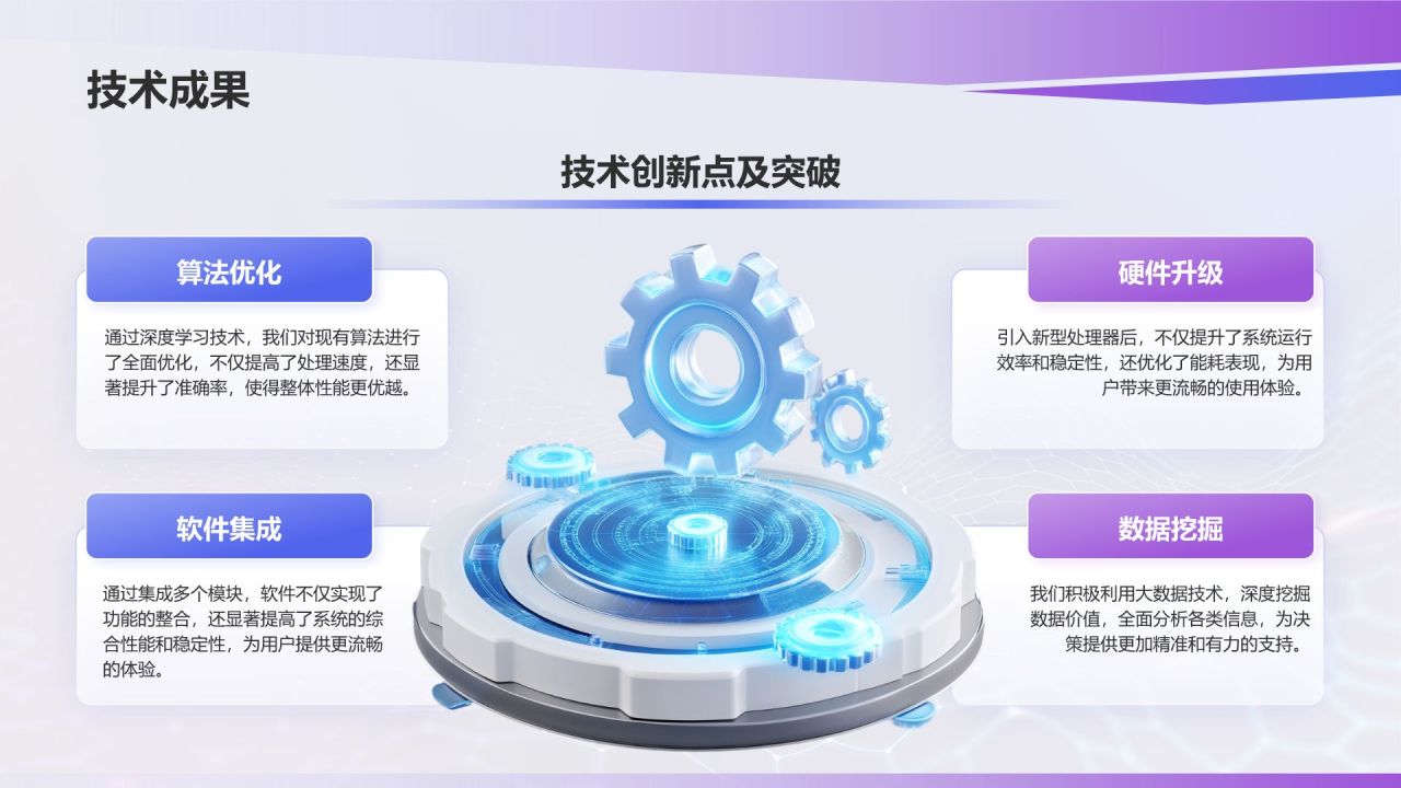 蓝色科技风科技项目汇报PPT模板