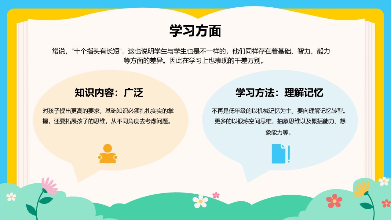 绿色卡通风小学期末成果展示家长会PPT模板