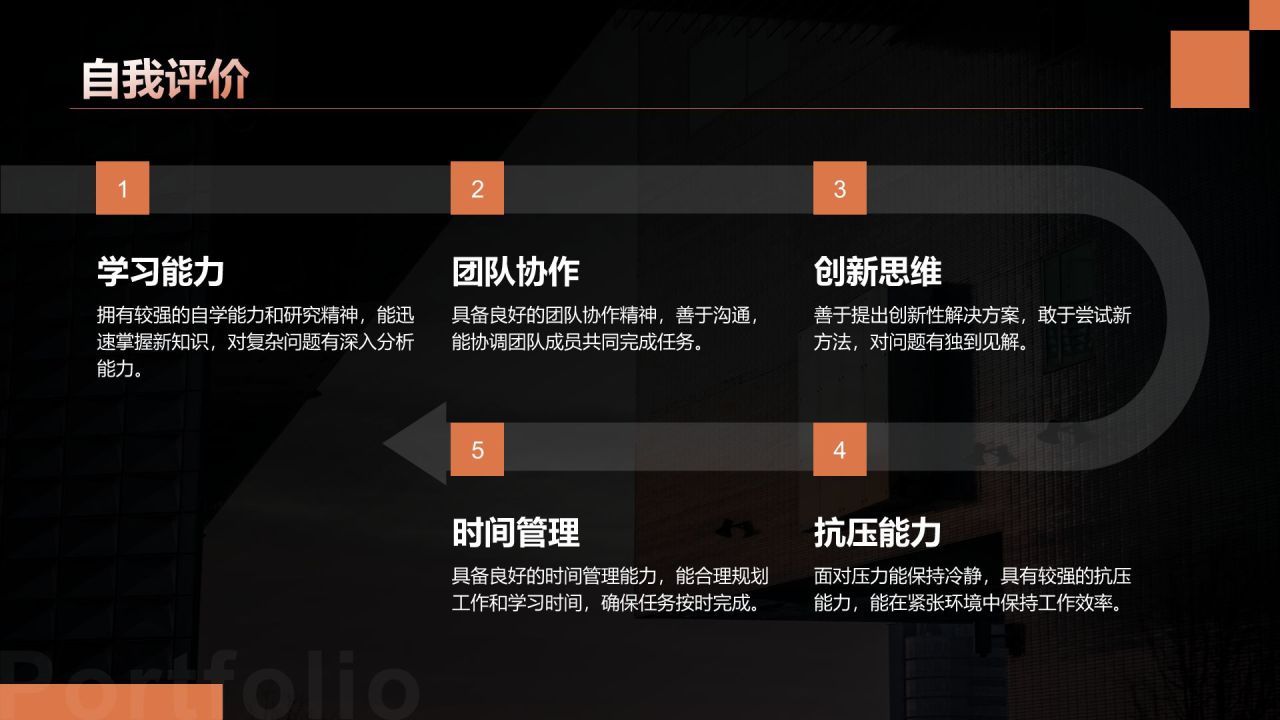 橙色摄影风职业生涯规划大赛参赛作品PPT模板