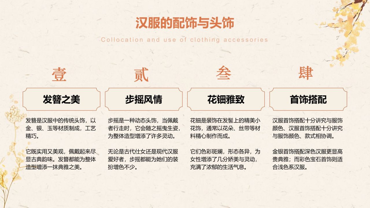 橙色复古风汉服社团招新文化介绍PPT模板