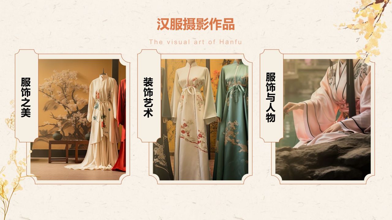 橙色复古风汉服社团招新文化介绍PPT模板
