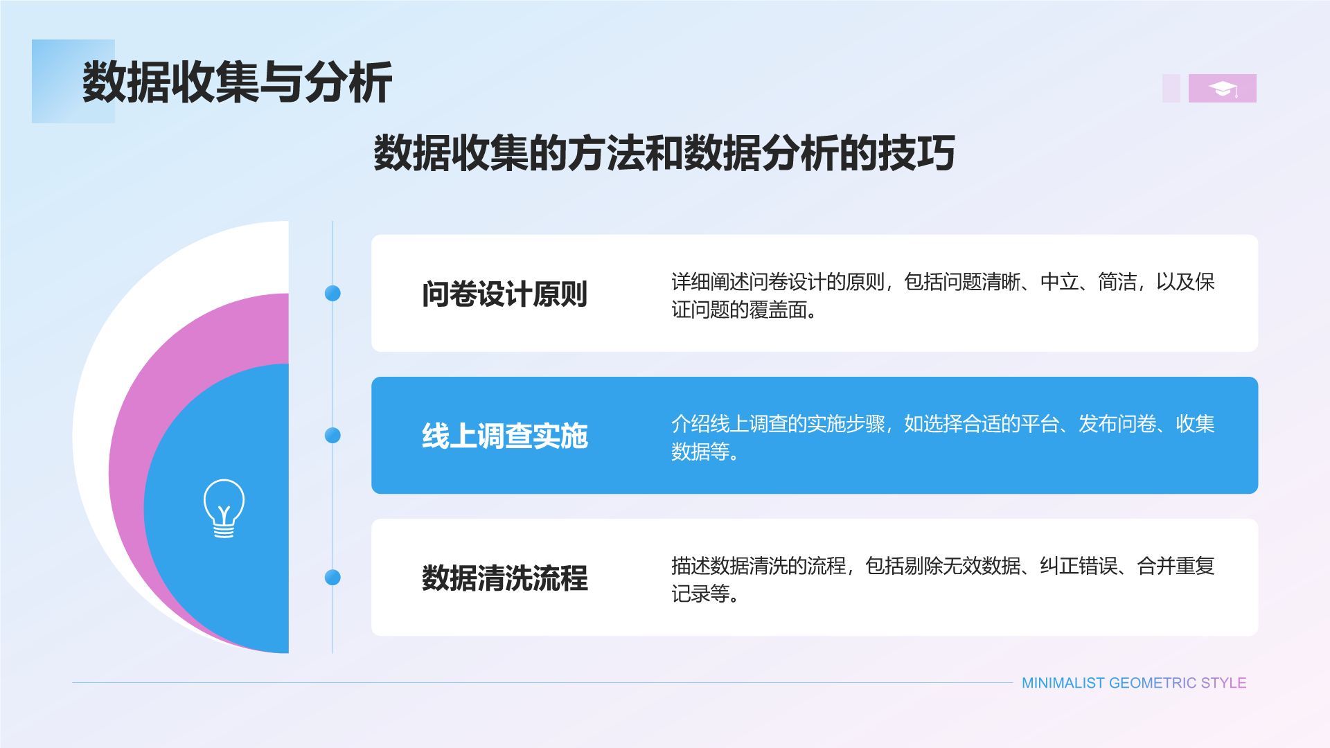 蓝色几何风英语专业开题答辩演示PPTPPT模板