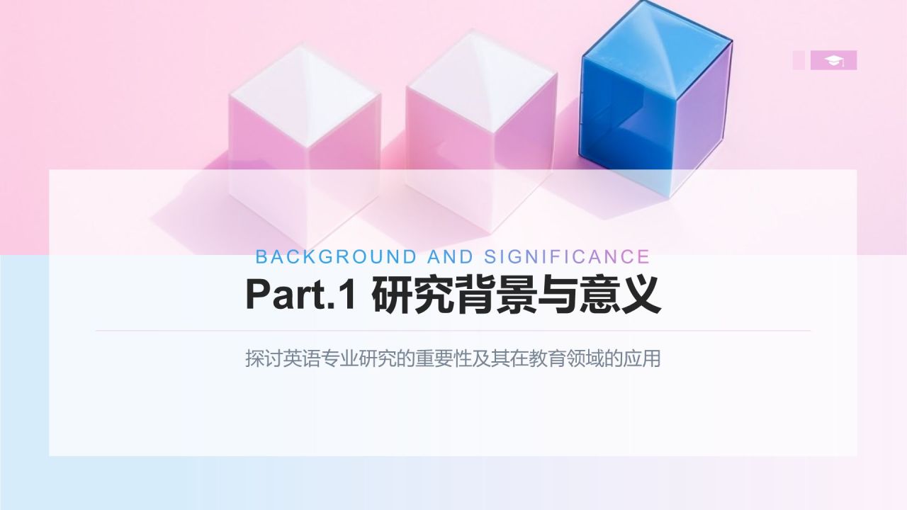 蓝色几何风英语专业开题答辩演示PPTPPT模板