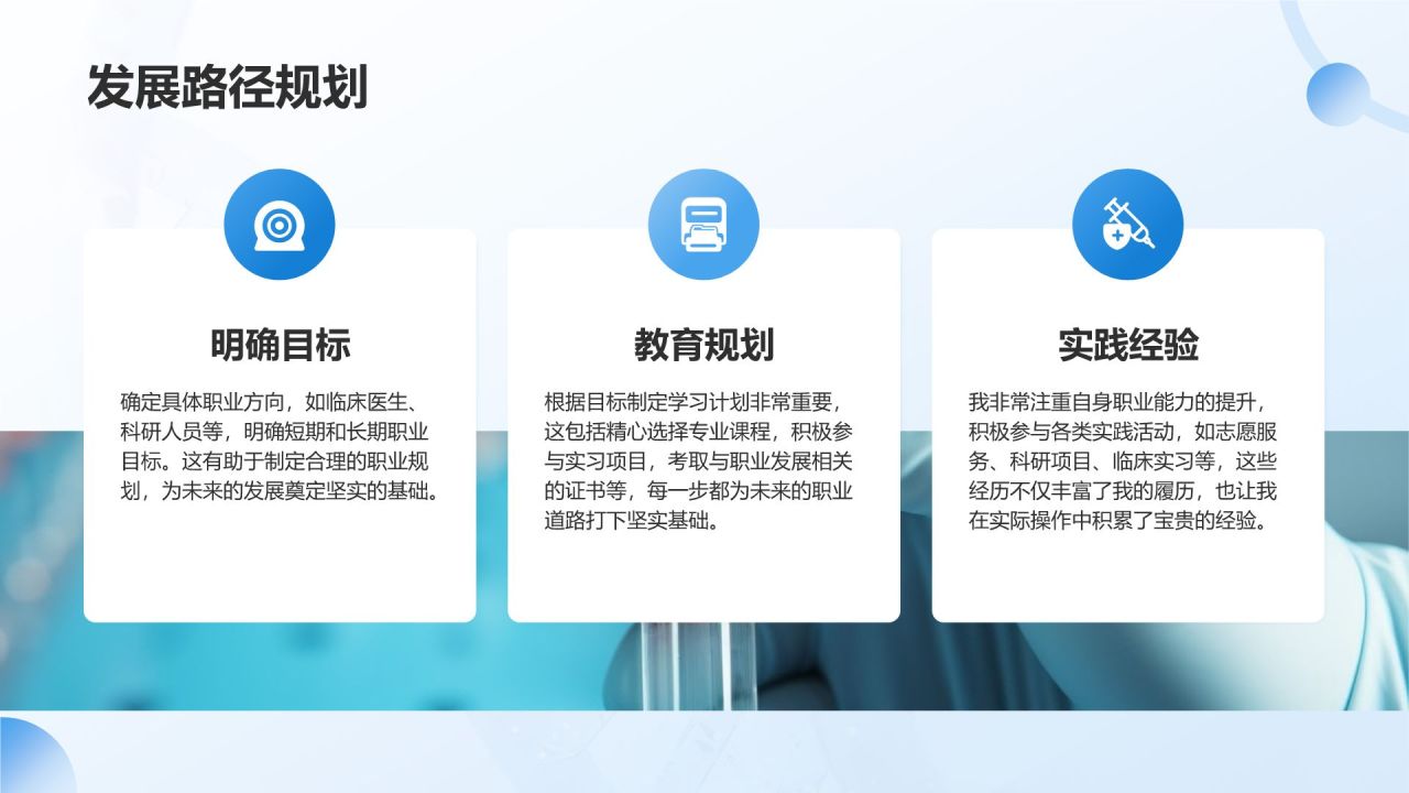 蓝色渐变风医学生职业规划模板PPT模板