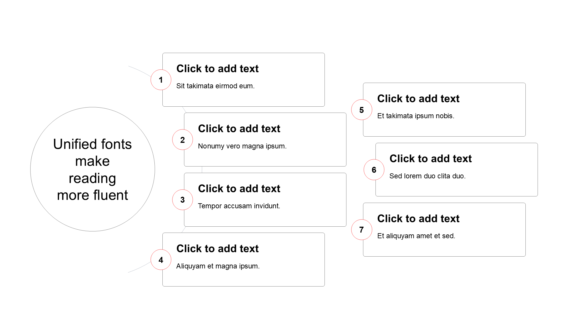 扁平纯文字PPT层次结构