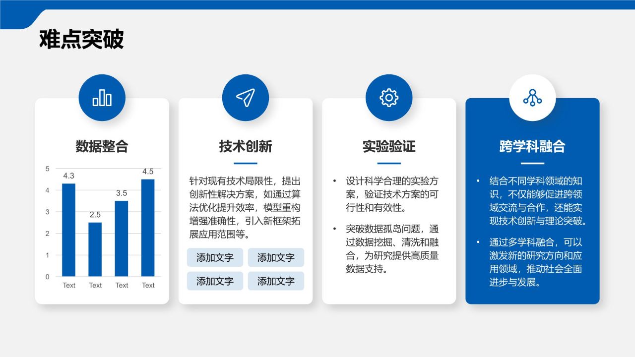 蓝色简约风博士生论文答辩设计PPT模板