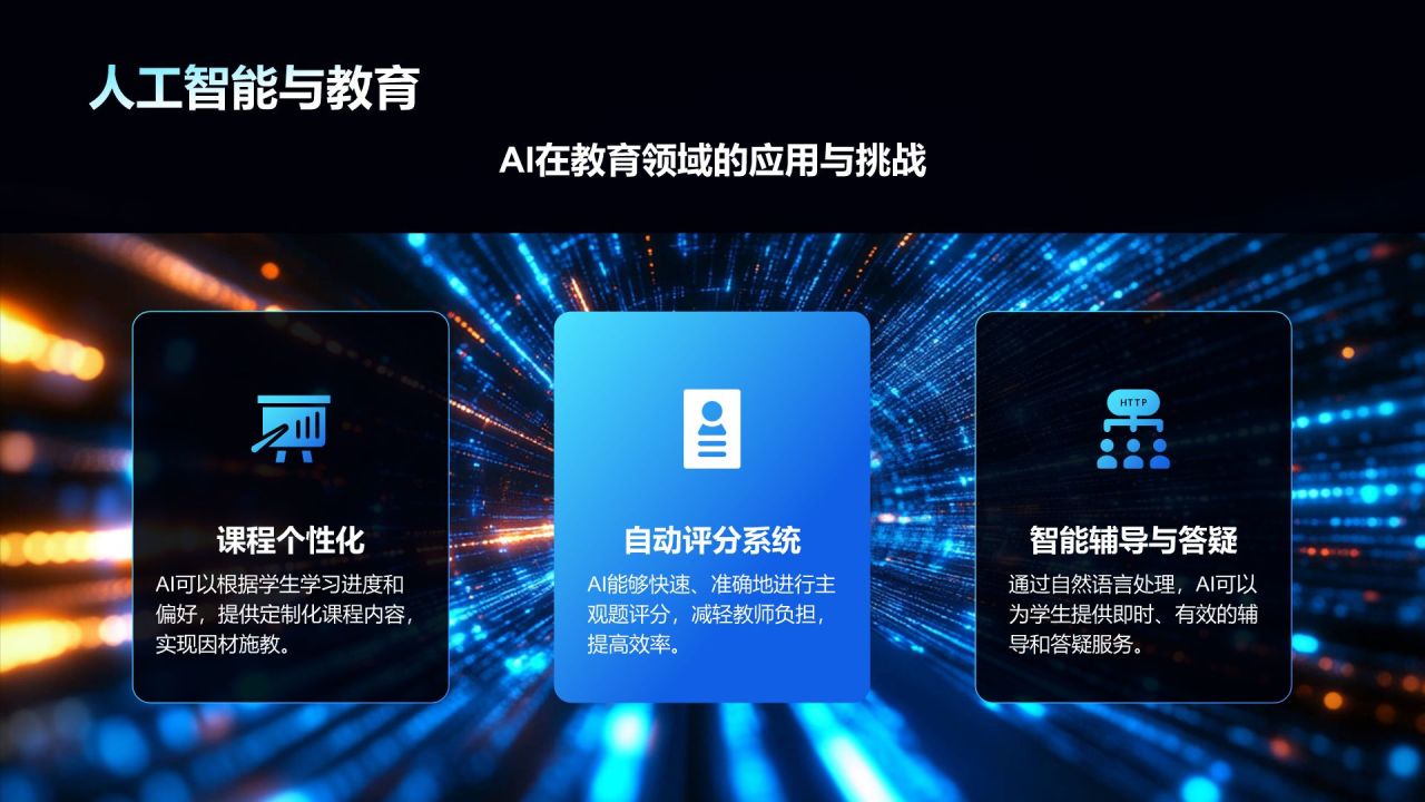 蓝色科技风人工智能毕业答辩PPT模板