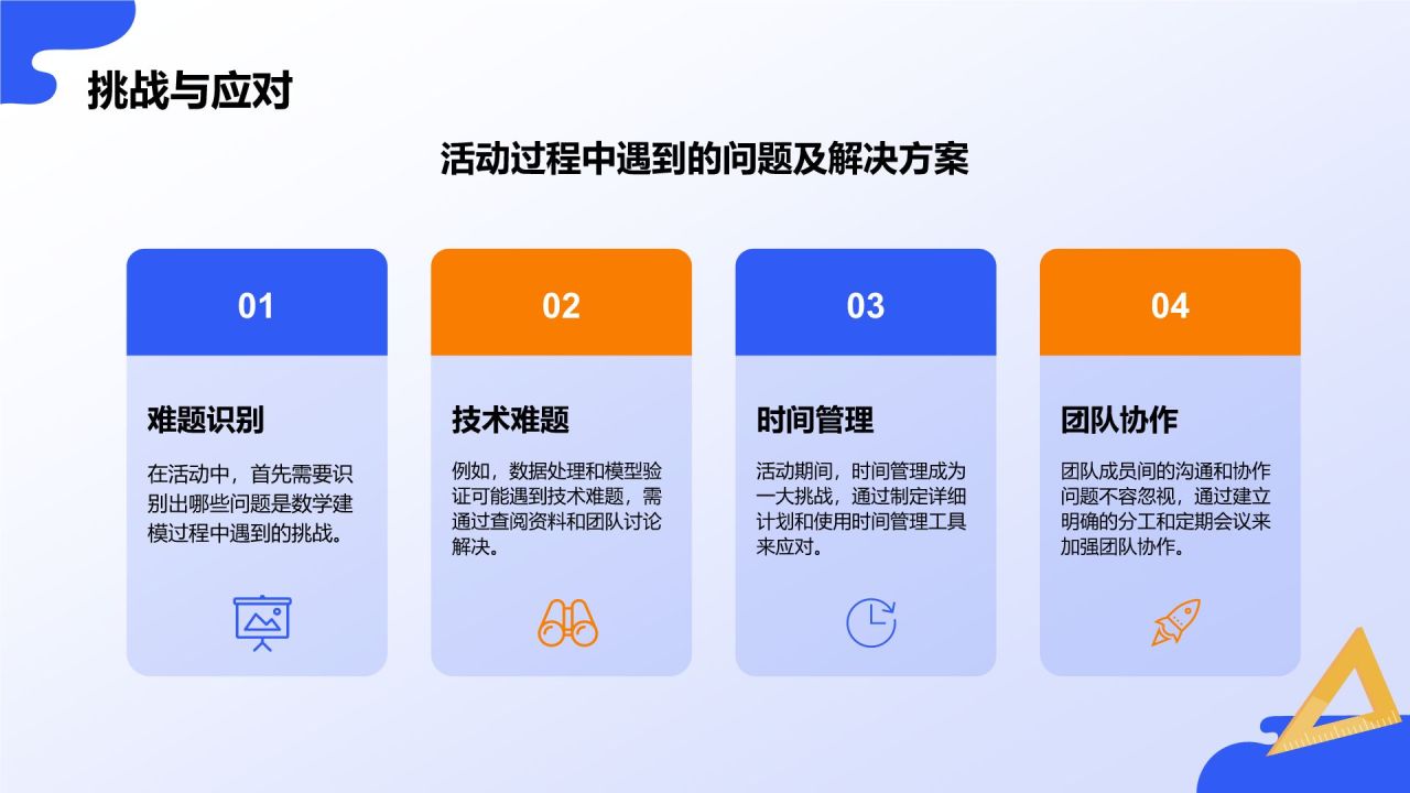 蓝色插画风数学建模社团活动PPT模板