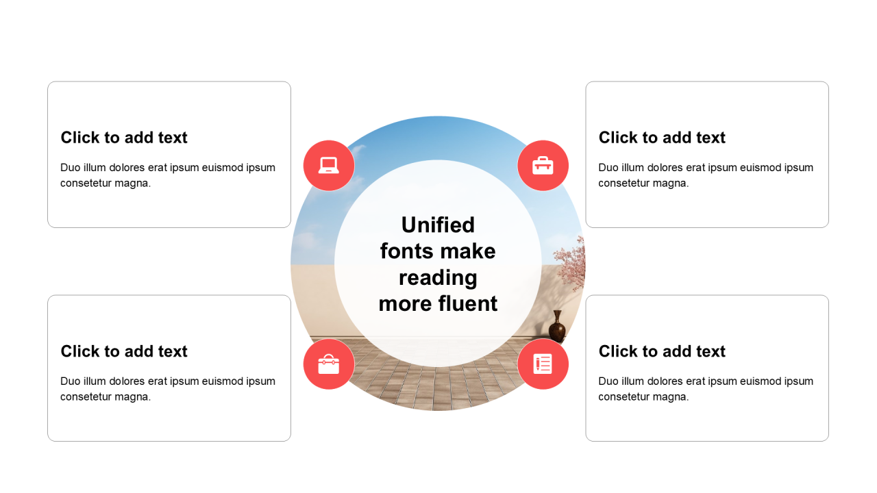 扁平包含图片占位PPT矩阵