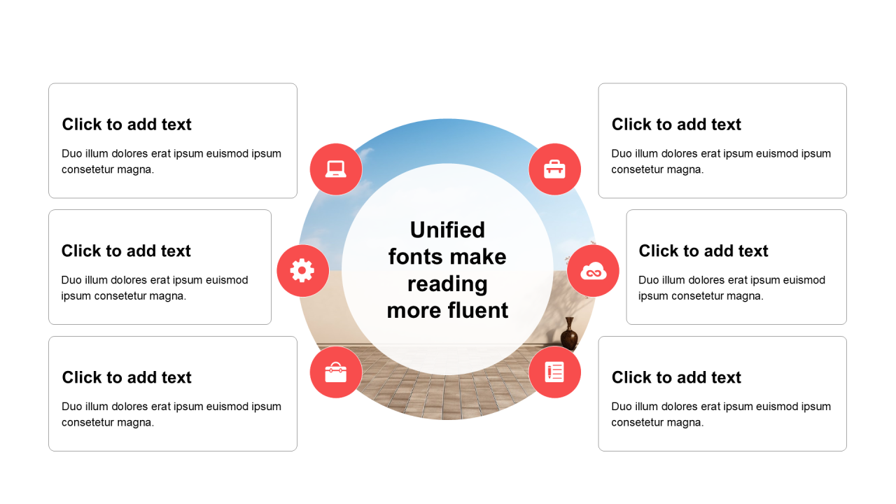 扁平包含图片占位PPT矩阵