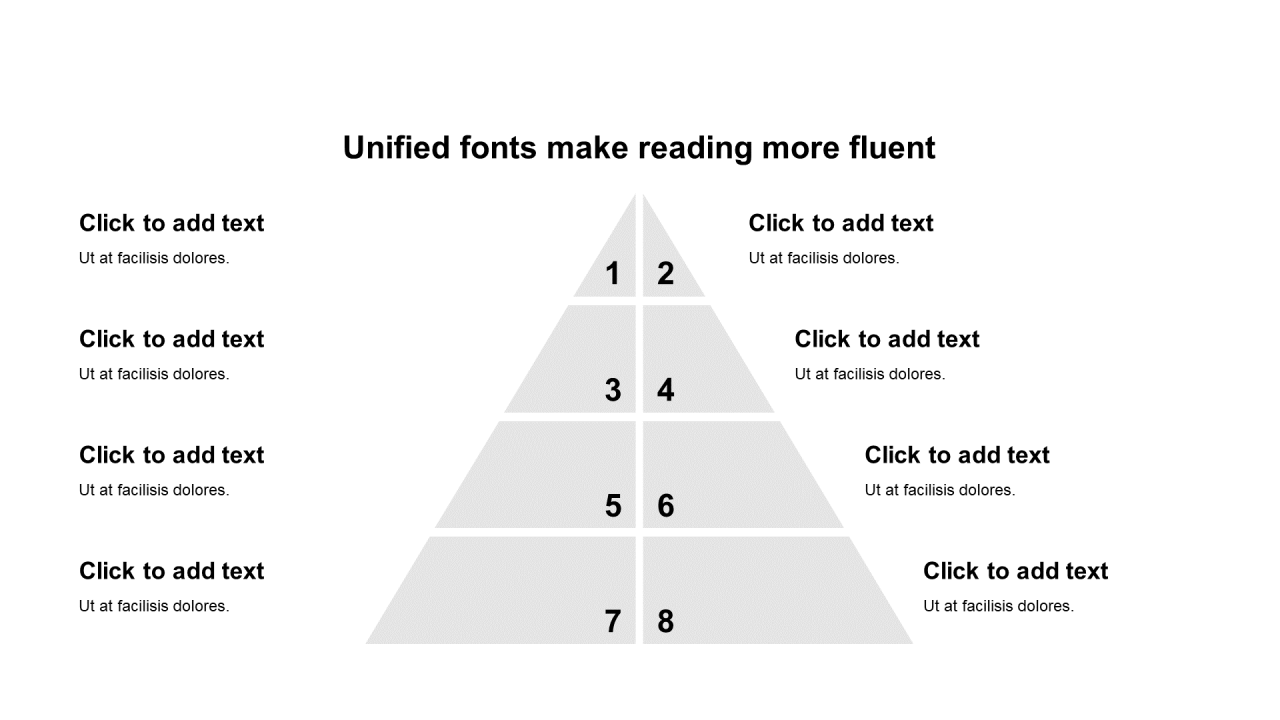 扁平纯文字PPT棱锥