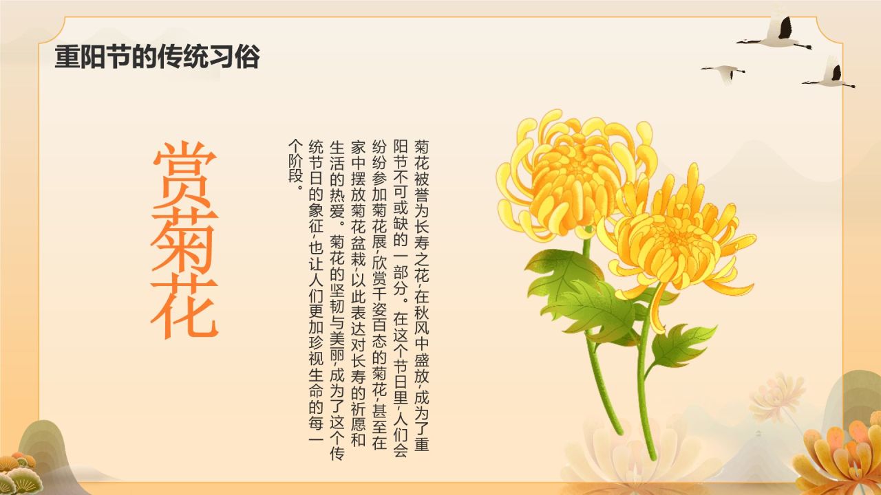 橙色手绘风重阳节 孝亲敬老 从我做起PPT模板