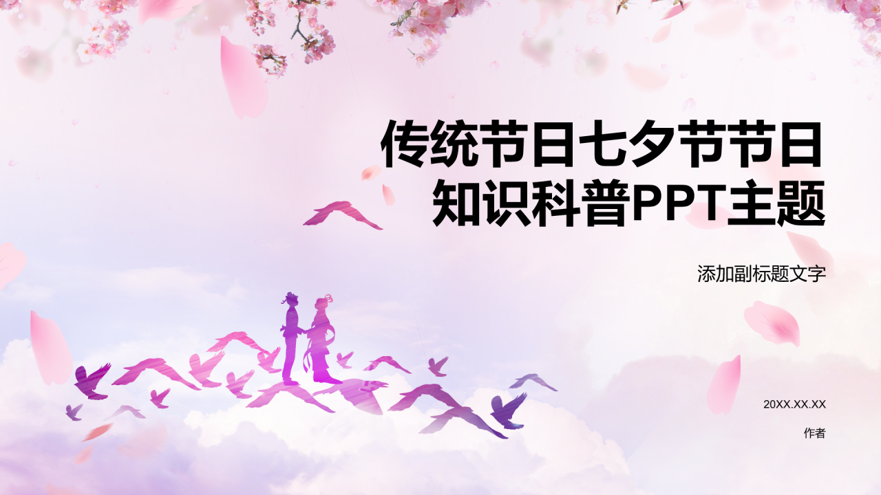 传统节日七夕节节日知识科普PPT主题