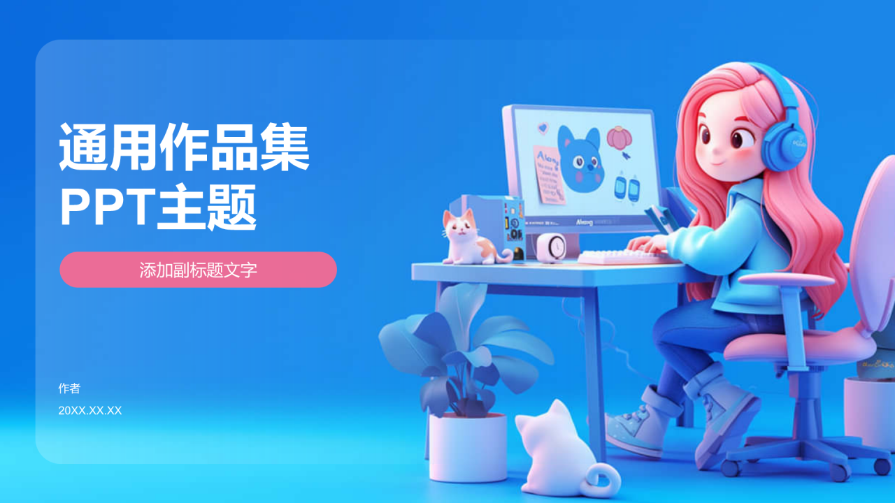 通用作品集PPT主题