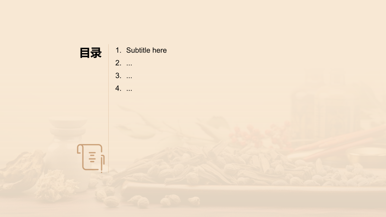 橙色复古风中医养生PPT主题