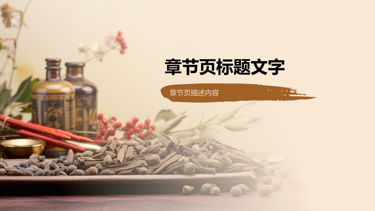 橙色复古风中医养生PPT主题