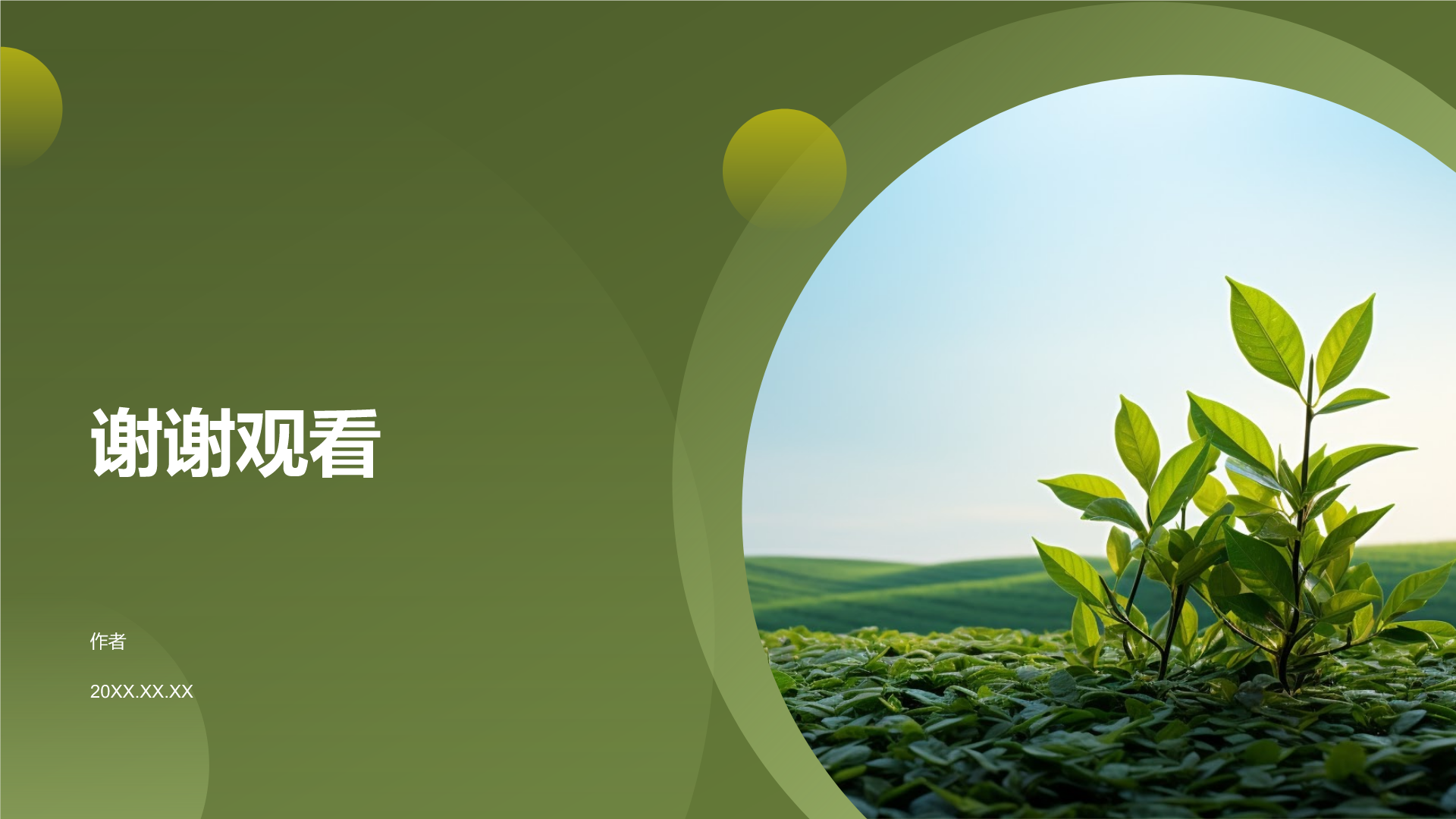 绿色摄影风农业通用PPT主题