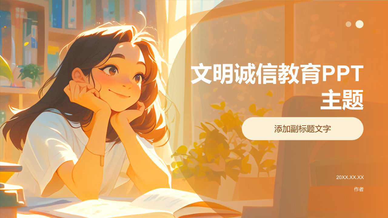 文明诚信教育PPT主题