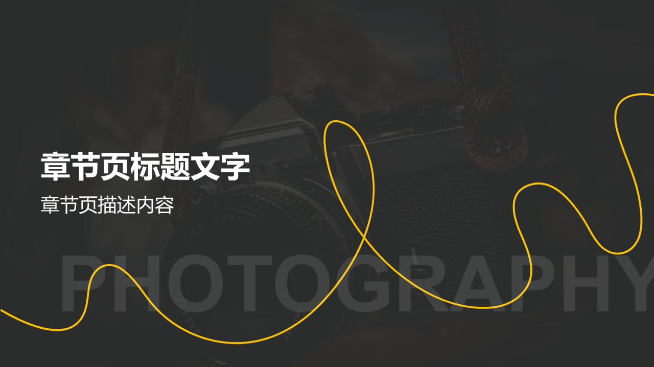 黑色摄影风摄影作品集PPT主题