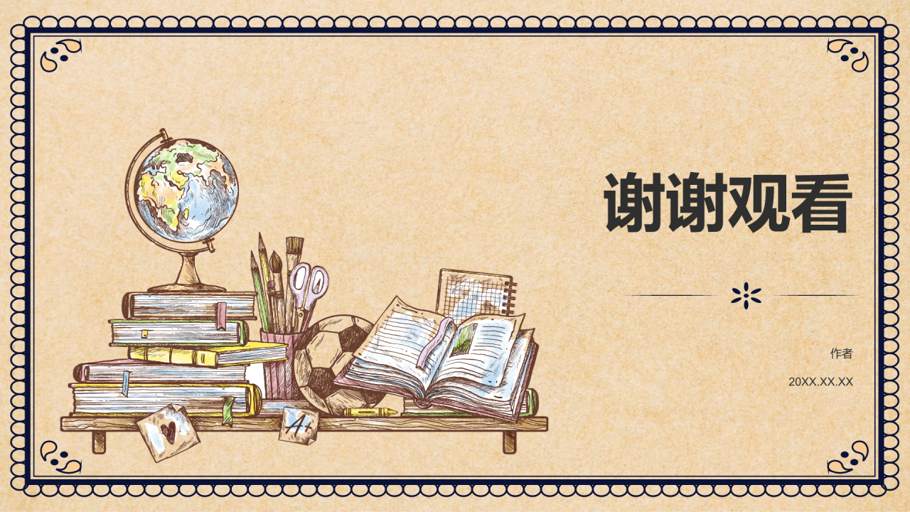 橙色复古风英语教学通用PPT主题