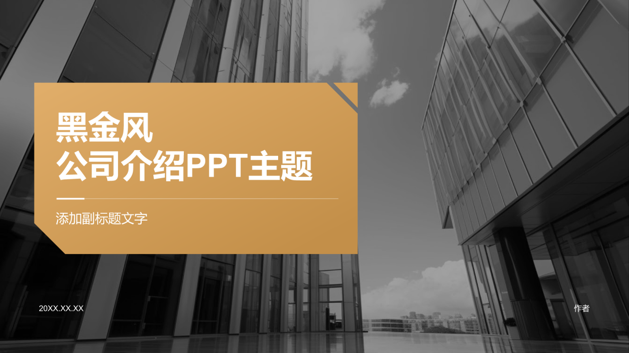 黑金风公司介绍PPT主题