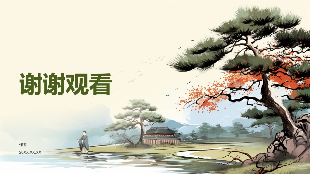 绿色复古风出行安全PPT主题