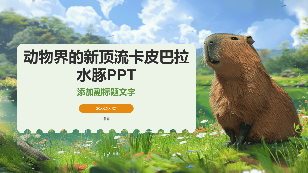 动物界的新顶流卡皮巴拉水豚PPT