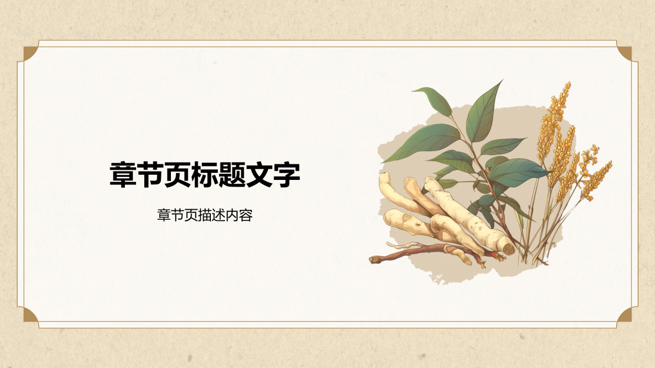 橙色插画风中医养生PPT主题