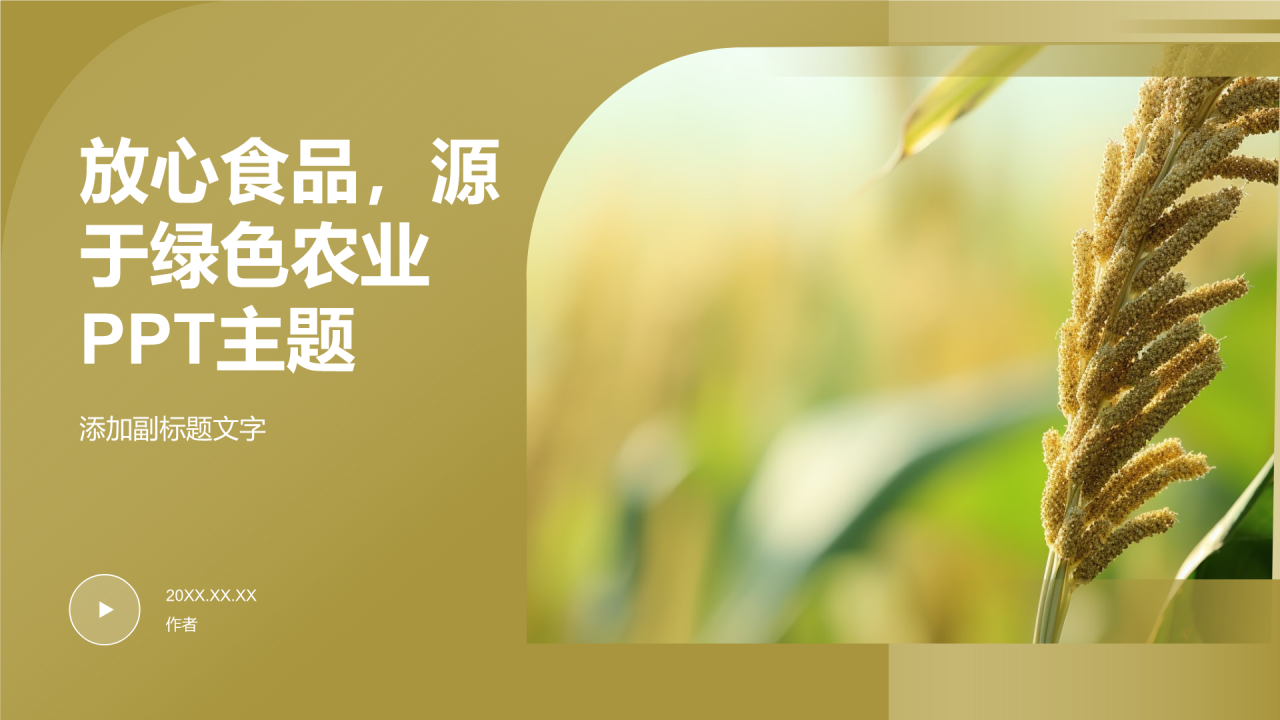 放心食品，源于绿色农业PPT主题
