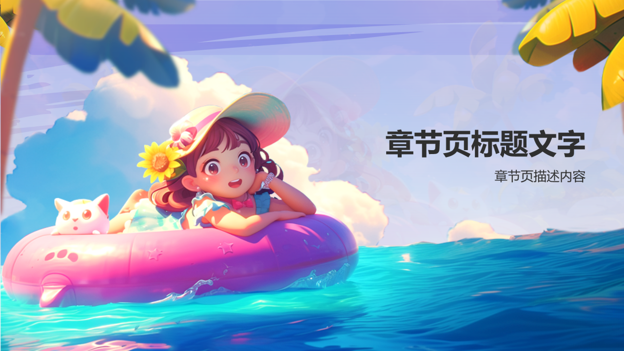 夏日旅行纪念册PPT主题